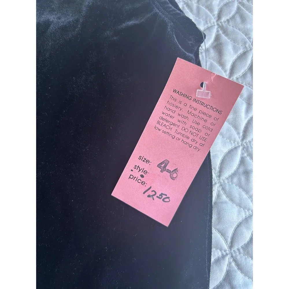 Vintage Jenni Rose Stone Wear Black Velvet Leotard Bodysuit Girls Size 4-6 NWT - Picture 3 of 5